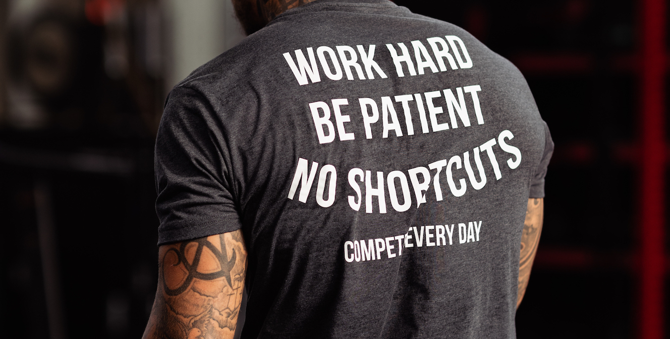 Work Hard Be Patient No Shortcuts Men's Dark Grey Tshirt