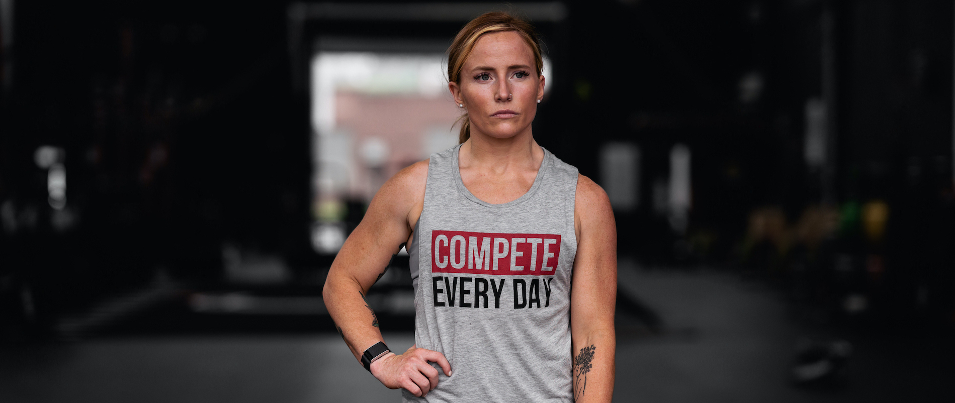 Compete Every Day Grey Tank Top